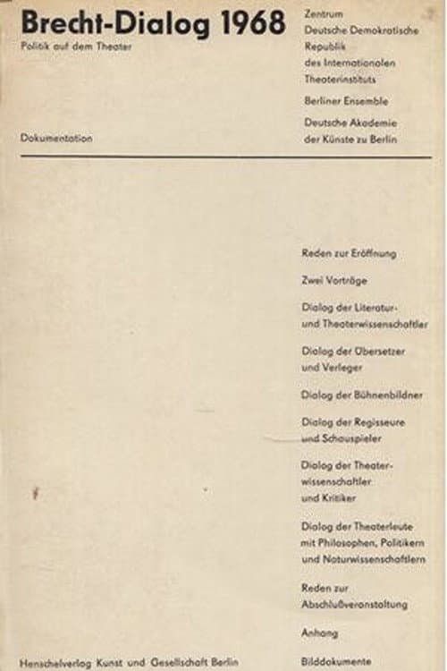 Brecht Dialog (1968) poster