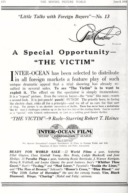 The Victim (1920) poster