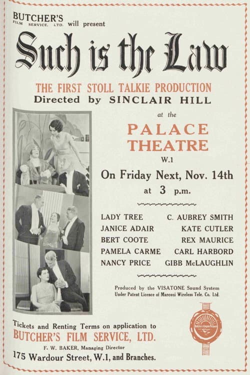 Such Is the Law (1930) poster