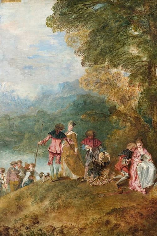 Jean Antoine Watteau « Le pèlerinage à l’île de Cythère, Les secrets de la fête galante » (1995) poster