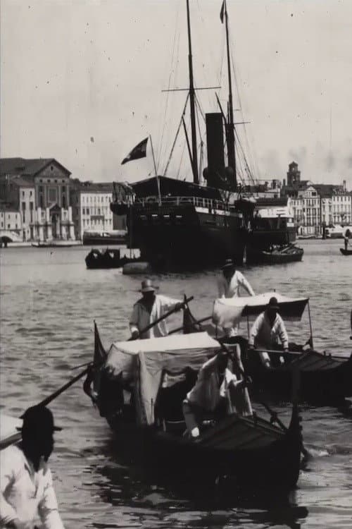 Venice, harbour scene with gondolas (1898) poster