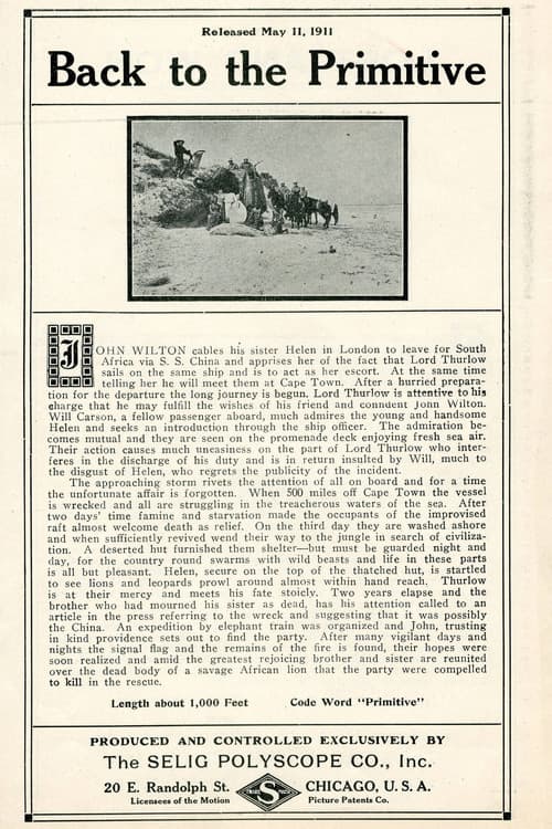 Back to the Primitive (1911) poster