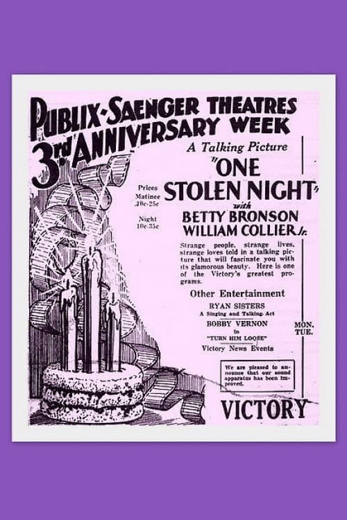One Stolen Night (1929) poster