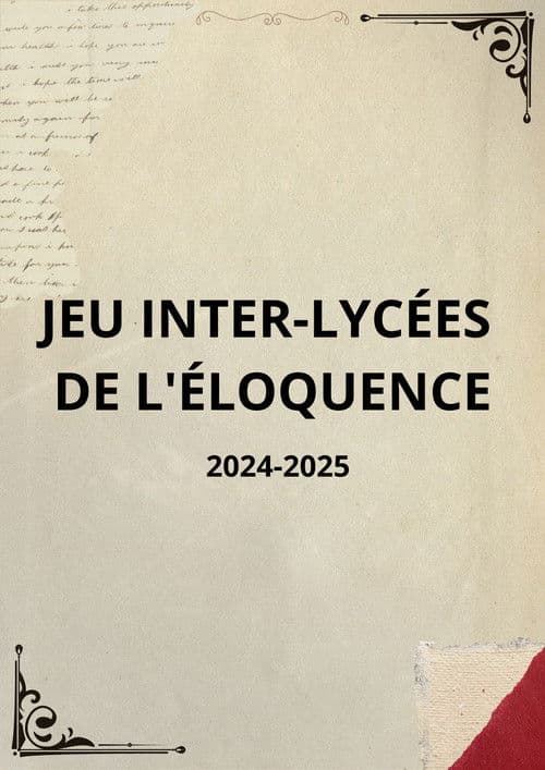JEU INTER-LYCÉES  DE L'ÉLOQUENCE (2025) poster