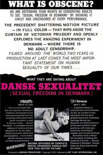 Sexual Freedom in Denmark (1970) poster