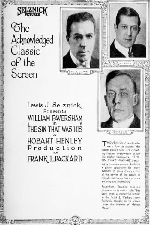 The Sin That Was His (1920) poster