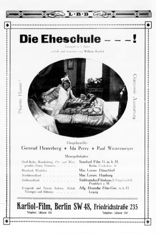 Die Eheschule (1917) poster