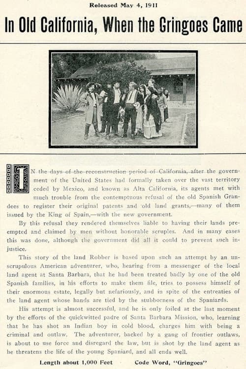 In Old California When the Gringos Came (1911) poster