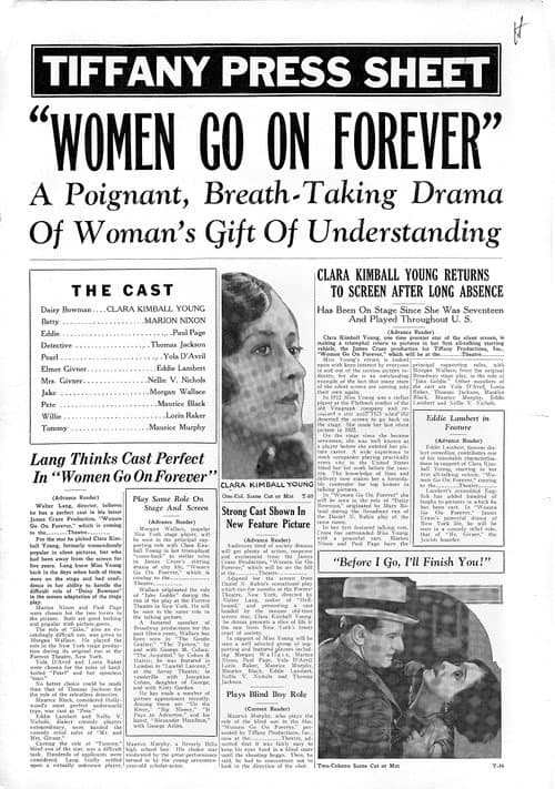 Women Go on Forever (1931) poster