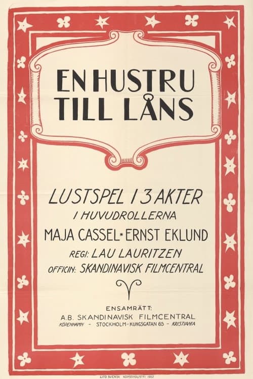 En Hustru till låns (1920) poster