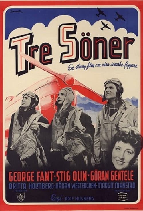 Tre söner gick till flyget (1945) poster