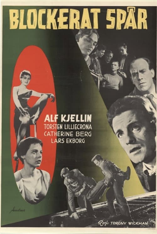 Blockerat spår (1955) poster