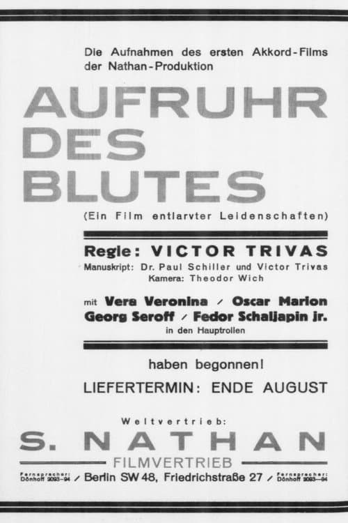Bujná krev (1929) poster