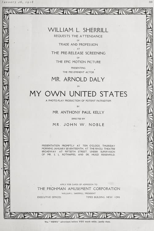 My Own United States (1918) poster