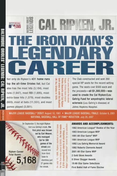 Baltimore Orioles Legends - Cal Ripken Jr. The Iron Man's Legendary Career (2001) poster