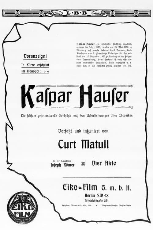 Kaspar Hauser (1915) poster