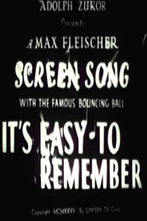 It's Easy to Remember (1935) poster