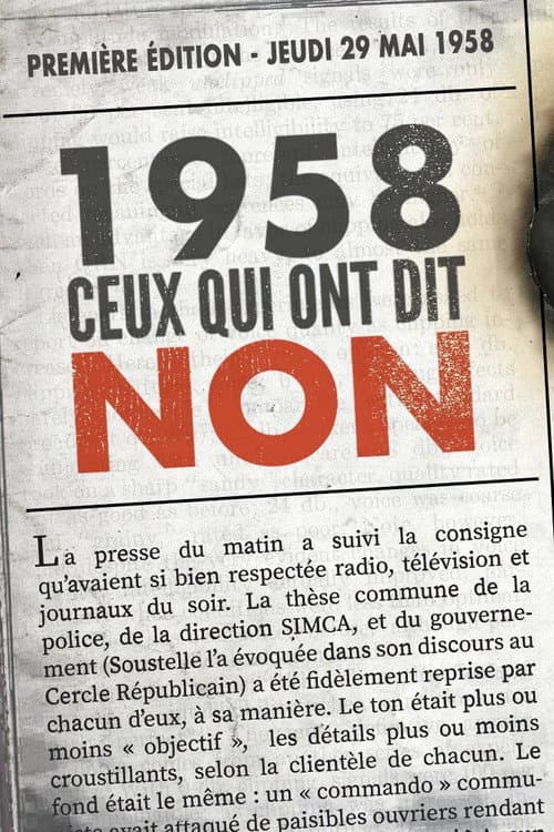 1958, ceux qui ont dit non (2018) poster