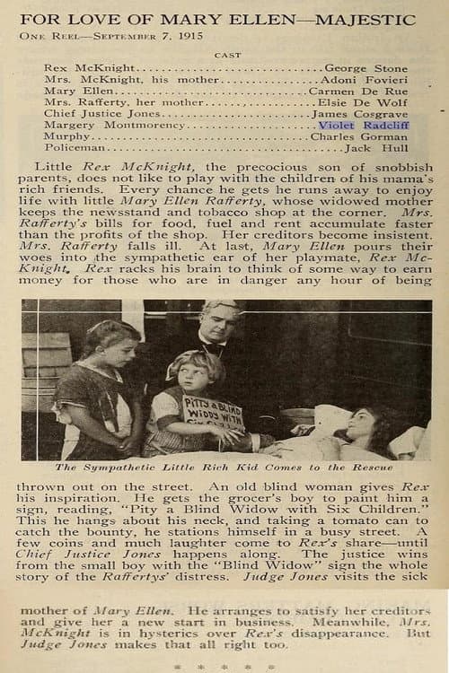 For Love of Mary Ellen (1915) poster