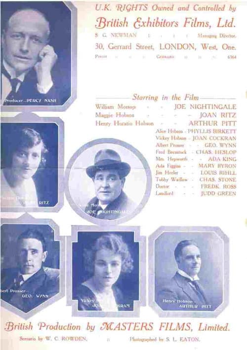 Hobson's Choice (1920) poster