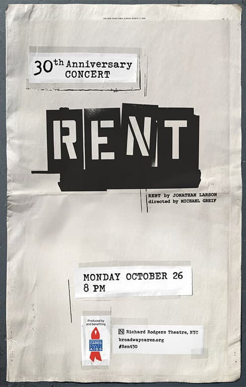 Rent, the 30th Anniversary Concert (2026) poster