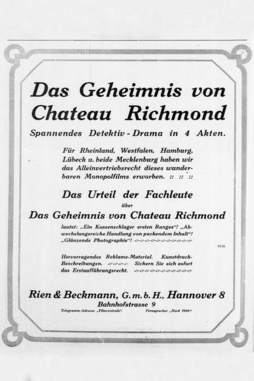 Das Geheimnis von Chateau Richmond (1913) poster
