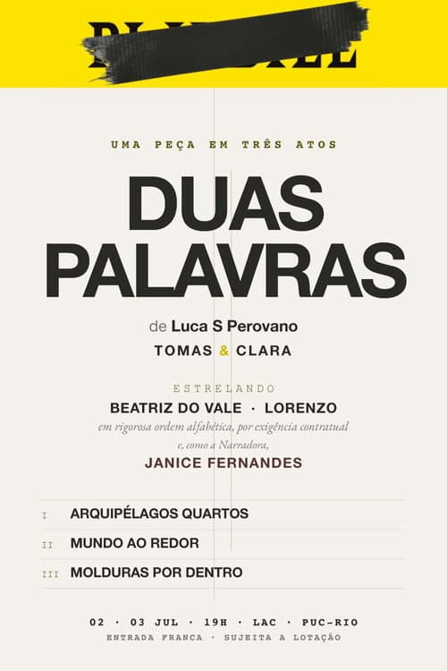 Duas Palavras (2026) poster